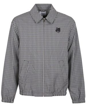 Maison Kitsuné Graue Jacke Bequemer Moderner Schnitt