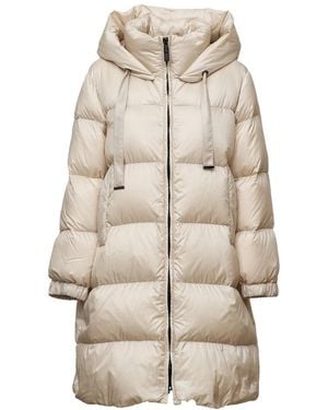 Max Mara Midi Stepp-Daunenmantel - Natur