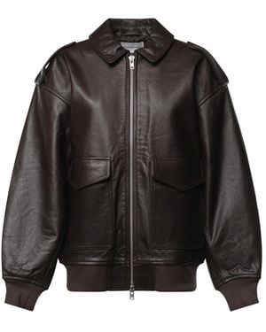 Frankie Shop Viper Leren Jas - Zwart