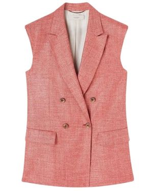 Agnona Mouwloos Knoopvest Met Zakken - Roze