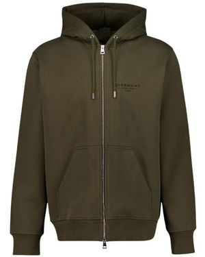 Givenchy Kapuzenjacke Mit Reißverschluss Aus Fleece Mit Stempelprint - Grün