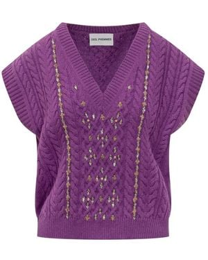 Des Phemmes Lila Zopfmuster Juwelweste