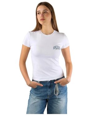 Gcds Logo Lounge Slim Ss T-Shirt - Blauw
