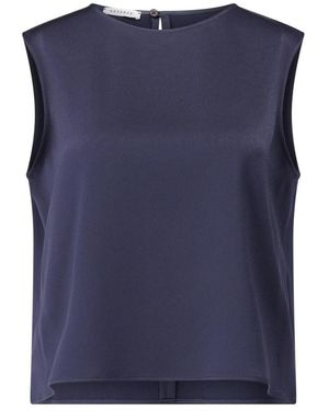 ROSSO35 Tops ,Blauw ,Satijn Satin Top Losse Pasvorm Ronde Hals
