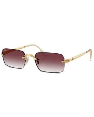 Ray-Ban Randloze Rechthoekige Zonnebril - Roze