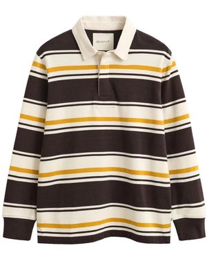 GANT Tops ,Veelkleurig ,Katoen Zware Gestreepte Rugby Polo - Zwart