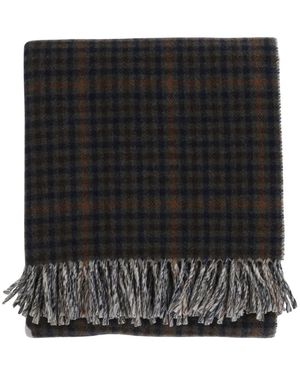 Autry Accessoires ,Veelkleurig ,Wol Geruit Patroon Wollen Deken Franje Randen - Zwart