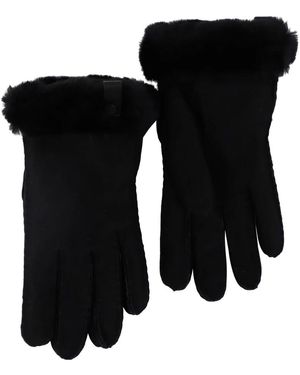 UGG Shorty-Handschuh Mit Lederbesatz - Schwarz