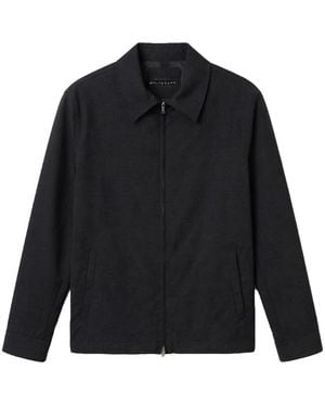 White Sand Minimal Zip Jacket - Schwarz