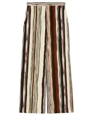 Max Mara Broeken ,Veelkleurig ,Leer Pagano Broeken - Bruin