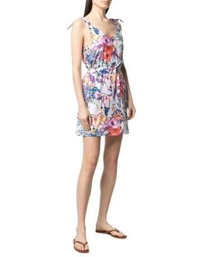 Moschino Kleedjes ,Veelkleurig ,Zomerjurkje Met Bloemenprint - Blauw
