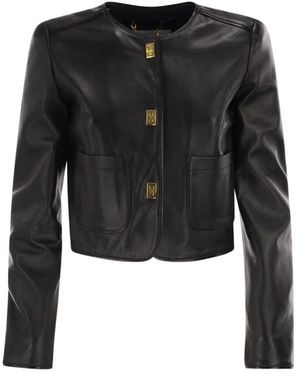 Elisabetta Franchi Leather Jackets - Black