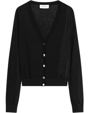 Sportmax Truien & Vesten ,Zwart ,Zwarte Cardigan Trui Korte Stijl