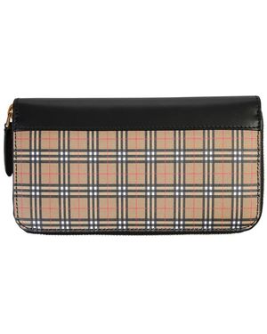 Burberry Small-scale Check Leather Zip-around Wallet - Multicolour
