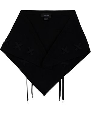 Simone Rocha Accessoires ,Zwart ,Katoen Merino Vetersjaal Sjaal