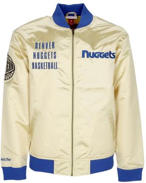 Mitchell & Ness Jassen ,Geel ,Katoen Denver Nuggets Vintage Bomber Jacket - Blauw