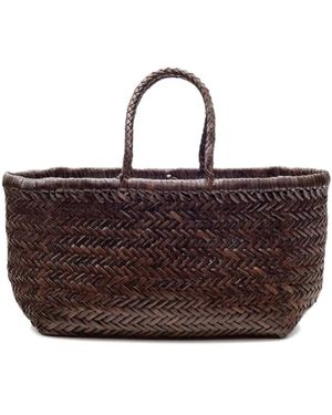 Dragon Diffusion Tassen ,Bruin ,Leer Bamboo Triple Jump Geweven Tote - Rood