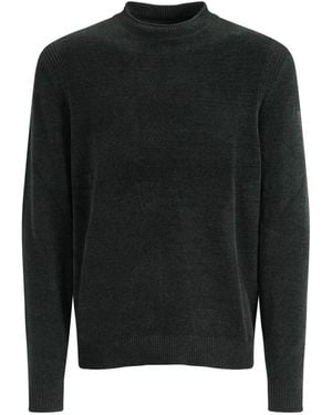 Rrd Velvet Rundstrickpullover - Schwarz