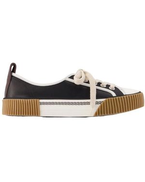 Versace Schoenen ,Zwart ,Leer Sneakers - Bruin