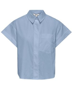 ONLY Keri S/S Fold Shirt - Blauw