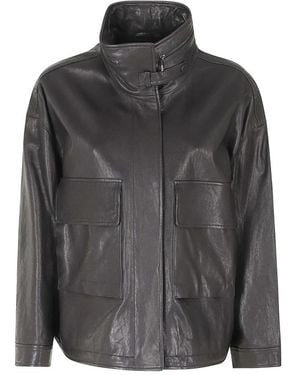 Emporio Armani Leather Jackets - Gris