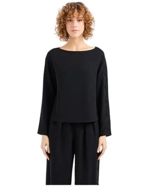 Emporio Armani Long Sleeve T-Shirts - Black