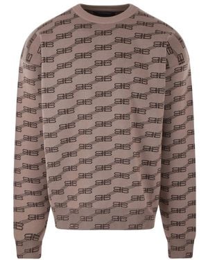 Balenciaga Round-Neck Knitwear - Brown