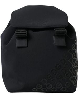 Dolce & Gabbana Millennials Logo Backpack In Neoprene With Rubberized Dg - Schwarz