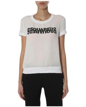 DSquared² Sheer Logo T-Shirt - Grijs