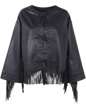 By Malene Birger Leather Jackets - Zwart