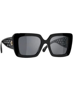 CHANEL Quadratische Sonnenbrille - Schwarz
