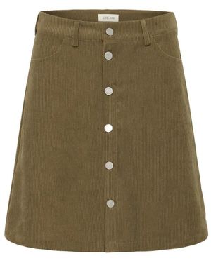 Cream Short Skirts - Green