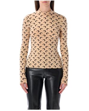 Marine Serre Long Sleeve Tops - Natural