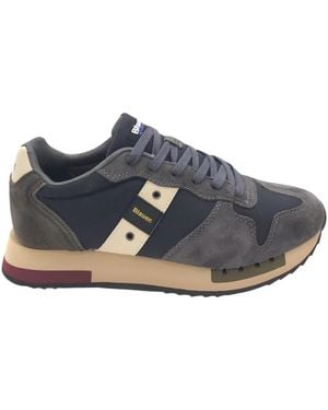 Blauer Schoenen ,Blauw ,Leer Queens 01 Sneaker