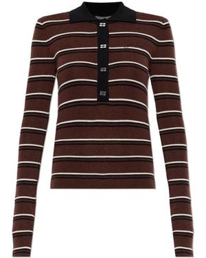 Ganni V-Neck Knitwear - Marron