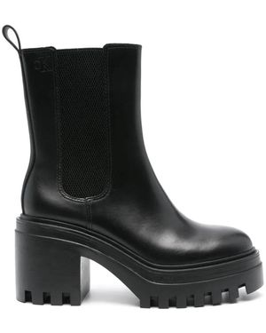 Calvin Klein Schwarze Chunky Heeled Chelsea Stiefeletten
