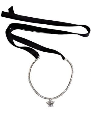 Rada' Accessoires ,Grijs ,Ster Juweel Hanger Strass Ketting - Zwart