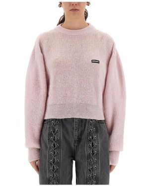ROTATE BIRGER CHRISTENSEN Knit Puff Crewneck - Paars
