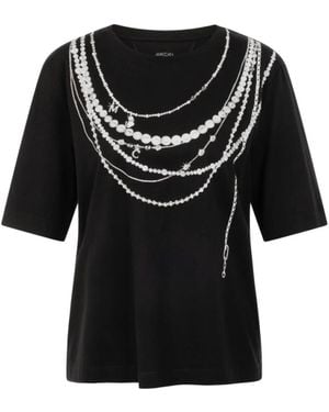 Marc Cain Tops ,Zwart ,Katoen Relaxed T-Shirt