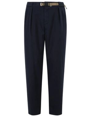 White Sand Blauwe Tencell Broek Met Zakken