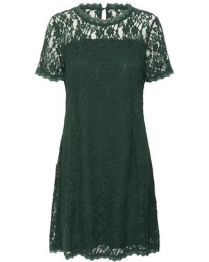 Cream Short Dresses - Green