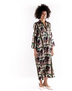 5 PROGRESS Maxi Chemisier Jurk - Zwart
