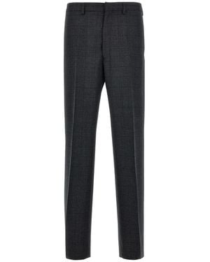Prada Broeken ,Grijs ,Wol Prince Of Wales Checked Broeken - Blauw