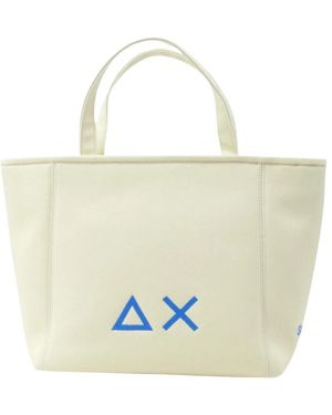 Sun 68 Tassen ,Wit ,Katoen Canvas Tote Bag