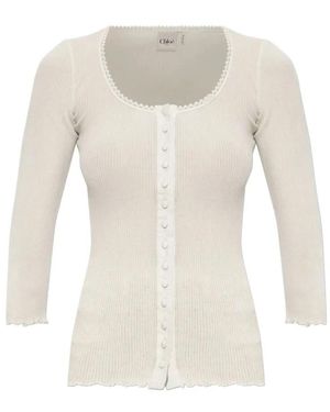 Chloé Long Sleeve Tops - Blanco