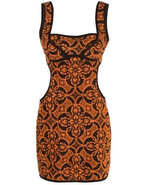 Marine Serre Short Dresses - Brown