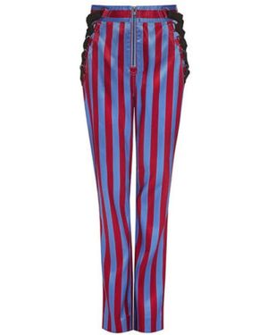 Self-Portrait Straight Trousers - Purple