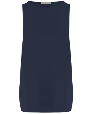 Allude Tops ,Blauw ,Stretch Zijden Top