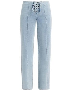 ROTATE BIRGER CHRISTENSEN Denim Laced Waist Trousers - Blue