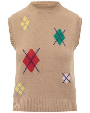 MSGM Round-Neck Knitwear - Brown